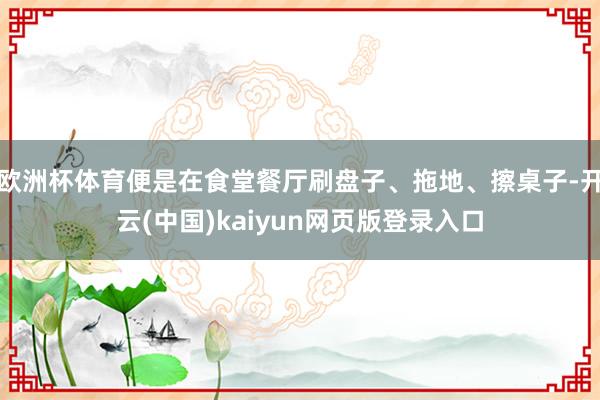 欧洲杯体育便是在食堂餐厅刷盘子、拖地、擦桌子-开云(中国)kaiyun网页版登录入口
