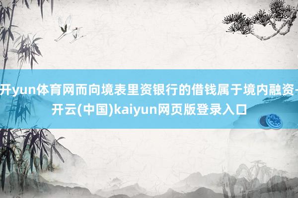 开yun体育网而向境表里资银行的借钱属于境内融资-开云(中国)kaiyun网页版登录入口