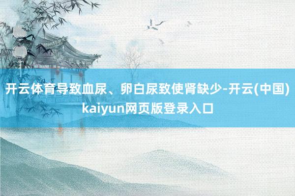 开云体育导致血尿、卵白尿致使肾缺少-开云(中国)kaiyun网页版登录入口