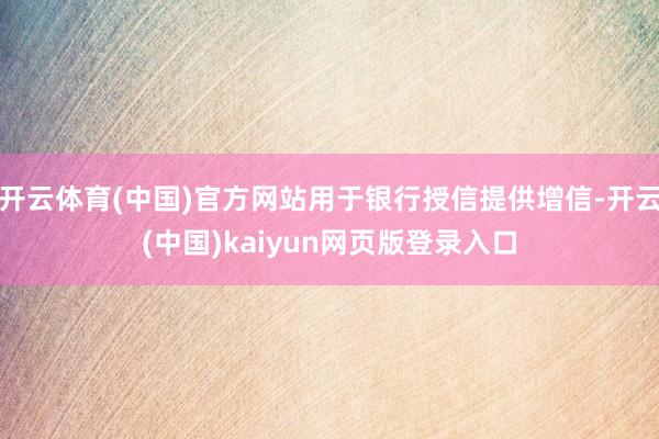 开云体育(中国)官方网站用于银行授信提供增信-开云(中国)kaiyun网页版登录入口