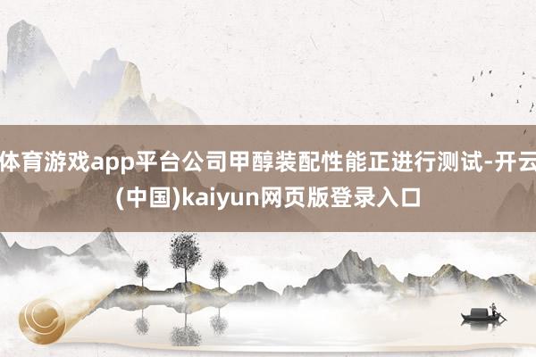 体育游戏app平台公司甲醇装配性能正进行测试-开云(中国)kaiyun网页版登录入口
