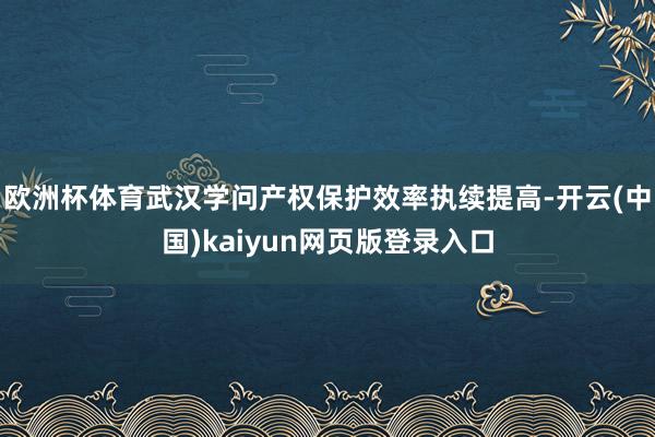 欧洲杯体育武汉学问产权保护效率执续提高-开云(中国)kaiyun网页版登录入口